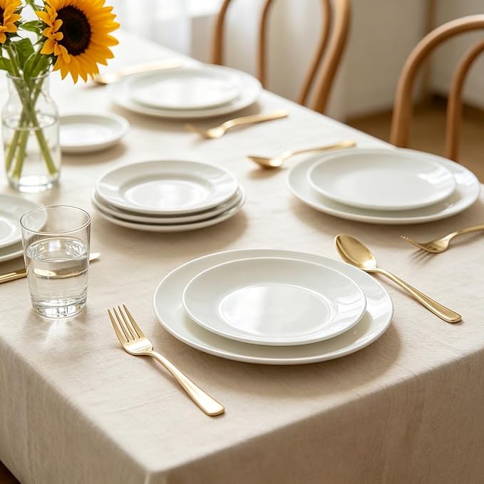 MOACOCK 200 Count Light Gold Plastic Silverware, Heavy Duty Plastic Utensils Set 100 Spoons and Forks, Gold Spoons and Forks Set for Catering Party Wedding Dinners