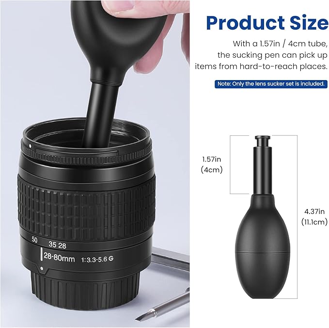 NEEWER 8-in-1 Lens Sucker Kit, IC Pick Up Vacuum Suction Pen with 7 Interchangeable Suction Cups Lens Repair Tool for Repair and Cleaning, Watches, and Electronic Components
