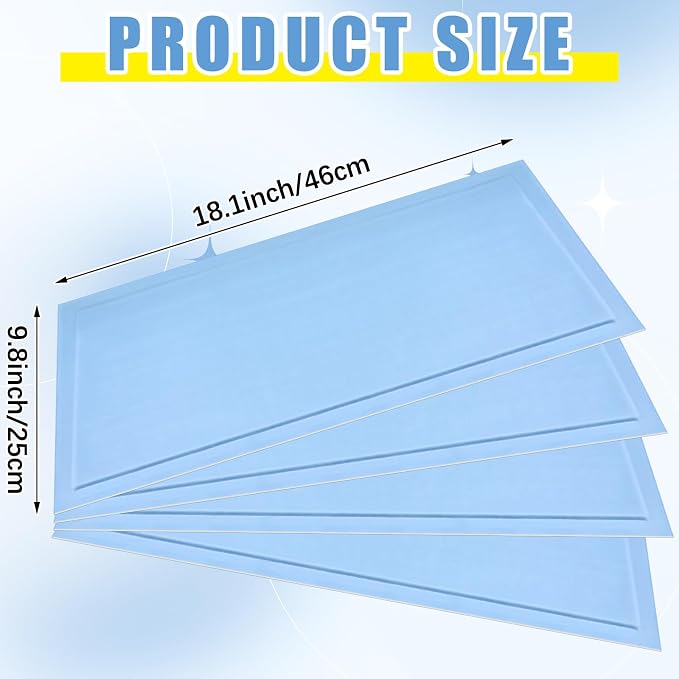 Blushtier 4 Pcs No Frost Anti Ice Freezer Mat Refrigerator Liners Washable Refrigerator Mats Blue Fridge Mats Fridge Accessories for Refrigerator Deep Freezer(18.1 x 9.8 Inch)