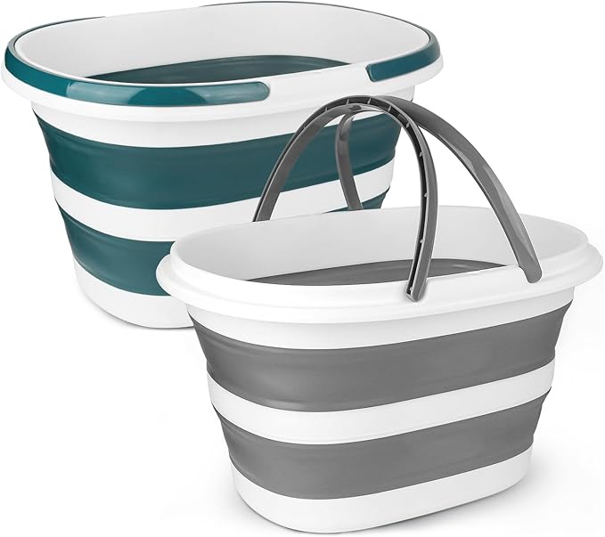 10L Collapsible Bucket for Cleaning, Portable Ice Bucket Water Pail for Space Saving, Cleaning Supplies Organizer Plastic Bucket for Storage