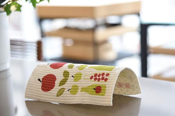 More Joy Eco-Friendly Swedish Dishcloths, Pack of 2, Kitchen Accessories, Kutikula Design