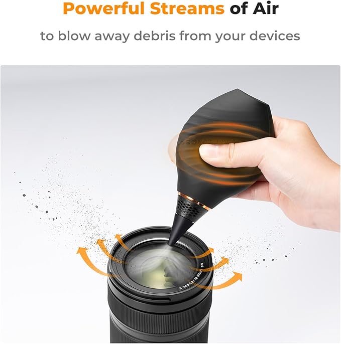 K&F Concept 24mm Full Frame Sensor Cleaning Swab*10+20ml Sensor Cleaner+Long Nozzle/Short Nozzle Air Blower Compatible with Nikon Sony Canon DSLR Camera Sensor