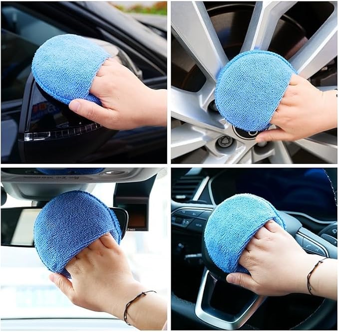 5/10/20PCS Soft Microfiber Car Detailing Applicator Pads - Round Pocket Foam Sponges for Waxing and Polishing Car Care(10PCS)