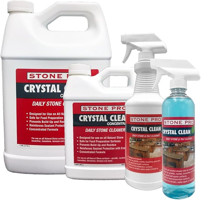 Stone Pro Crystal Clean - Surface Cleaner & Sealer, Ready to Use 32 oz.