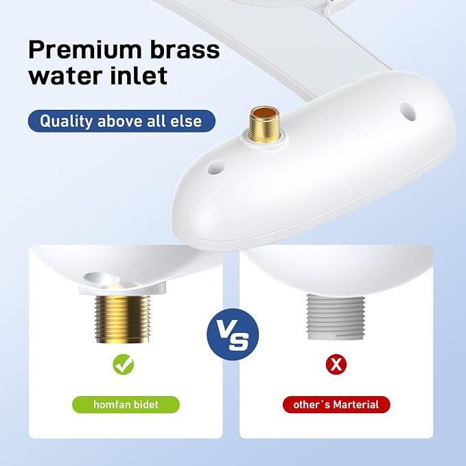 GarveeHome Bidet Attachment for Toilet, Dual Self-Cleaning Nozzles with Rear & Feminine Wash, Adjustable Water Pressure, Easy Installation, White Hygienic Bathroom Accessory