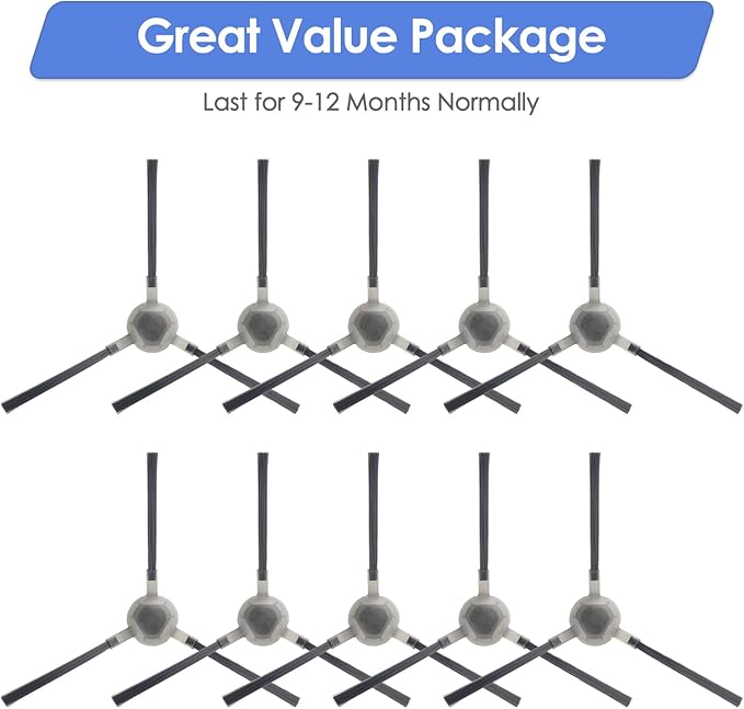 (10 Pack) M2 Pro Replacement Side Brushes Compatible with Lefant M2 Pro/ M2S Pro/ M1/ M310/ M210/ M210B/ M213S Robot Vacuum, Side Brush Kit, Corner Brush Accessories Kit, Vacuum Attachments Brushes