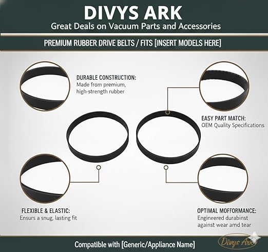 Replacement of Hoover Upright Vacuum Belts 2 Pk #38528040 X 2