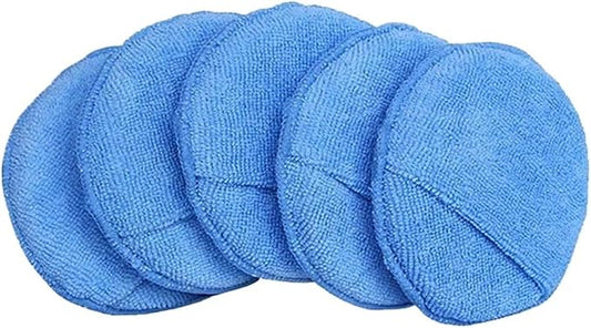 10Pcs Car Detailing Applicator Pads Car Care Waxing Polishing Sponge Soft Microfiber Round Bag Foam Sponge Car Cleaning Tools(5pcs Blue)