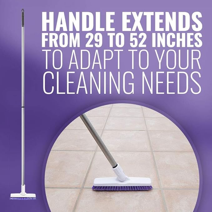 Fuller Brush Tile Grout E-Z Scrubber Complete– 9" V‑Trim Tile & Grout Brush – Deep Grime Cleaning Without Scratching – Perfect for Cleaning Hard to Reach Areas