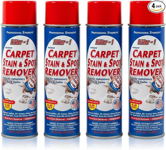 Carpet Spot Remover, Stain and Red Wine Remover and Spot Treatment for Oil, Grease, Urine, Cleaning Performance for Rugs, Upholstery, Fabrics. 18 Fl oz Pack of 1 (72 Fl Oz (Pack of 4))