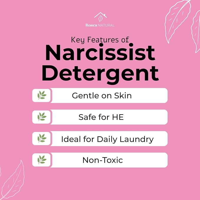 Narcissist 3-in-1 Laundry Detergent Powder, 32 oz, Non-Toxic, All-Natural, Super Concentrated, Sulfate-Free, Made in the USA.