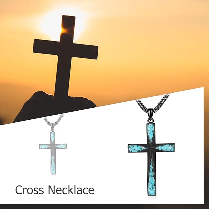 ONEFINITY Religious Cross Pendant Necklace Sterling Silver Origami Cross Pendant Gifts for Women Men Jewelry