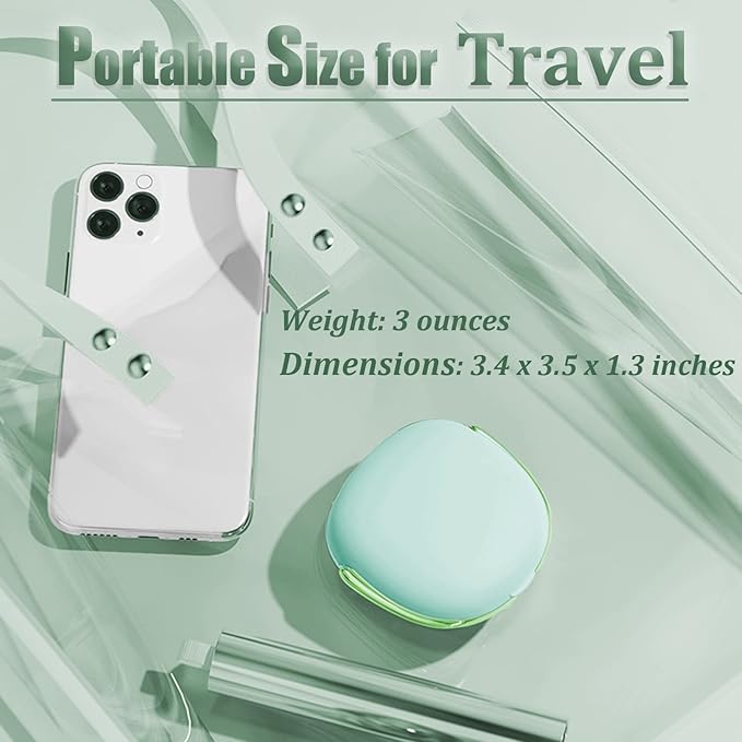 Vastsoon Portable Ultrasonic Contact Lens Cleaning Machine with USB Charger and Solution Soak Case Kit for Soft, Colored, Hard, RGP, and OK Lenses