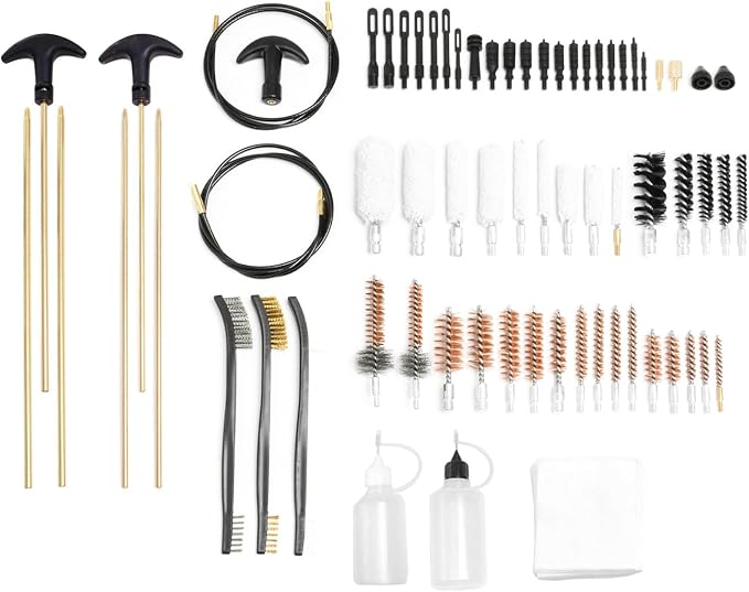 Universal Cleaning Kit for All Guns - Brushes for Pistol, Handgun, Shotgun, Rifle - Elite Brass Rods and Accessories for Men