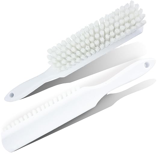 SPARTA 8 Inch Soft Counter Brush with Polyester Bristles and 5 Inch Handle, Color Coded Handheld Broom for Tables Countertops and Foodservice Surfaces, 13 Inch Overall Length, White, Pack of 6