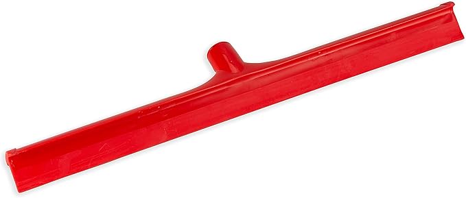 SPARTA 24" Floor Squeegee Replacement Head, Seamless Rubber with Rust-Free Plastic Frame for HACCP Compliance, Heavy-Duty Industrial Use, Thermoplastic Rubber, 24 Inches, Red