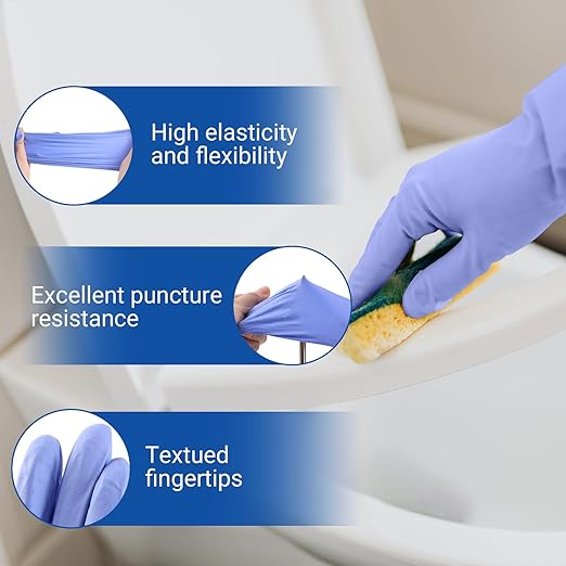 JMU 200 Count Nitrile Exam Gloves Small, 3.5 Mil Powder-Free Latex-Free Disposable Gloves for Medical, Cooking, Cleaning
