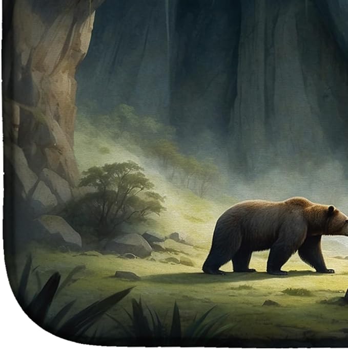 Caroline's Treasures Cave Bears Dish Drying Mat Absorbent Dish Drying Mat Pad for Kitchen Counter Dish Drainer Mat for Countertop, 14 x 21", Multicolor
