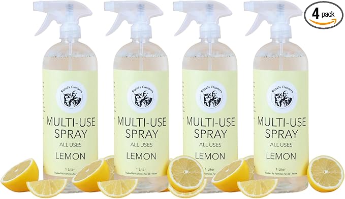 Steve's Cleaners, Everyday Multi-Use Cleaner, Fresh Lemon Essential Oil, 1 Liter Bottle - 4 Pack