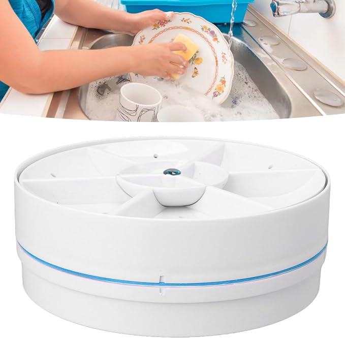 USB Dishwasher, Ultrasonic Dish Washing Machine for Fruit Vegetable, Household Small Dishwasher for Trip, Apartment, Home, Dorm, Kitchen Supply (Blue)