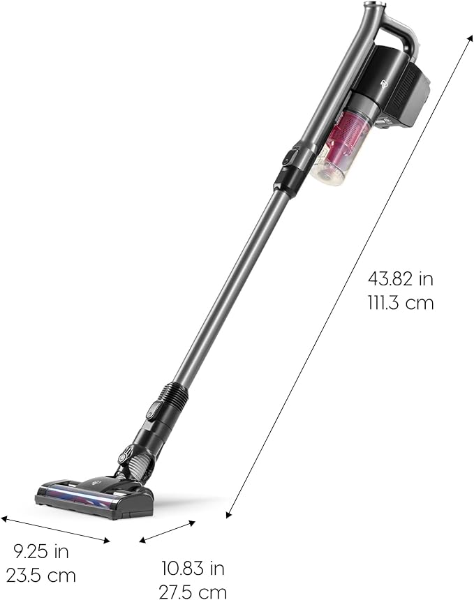 IRIS USA Power Brush Cordless Stick Vacuum for Low-Profile Carpet Rugs and Hard Floors, 4-in-1 Attachments, 9000Pa Suction LED Indicator, 60K RPM 35 Min Runtime Battery, Pet Hair Cleaner