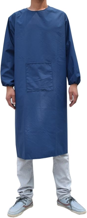 Adults Long Sleeve Cooking Kitchen Apron Waterproof Artist Drawing Apron