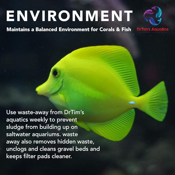 Dr. Tim’s Aquatics Saltwater Waste-Away Sludge Busting Bacteria – For Saltwater Aquaria, Fish Tanks, Aquariums – Unclogs, Cleans Gravel Beds, Removes Hidden Wastes – 100% Natural – 32 Oz.