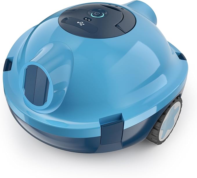 Y10 Robotic Pool Cleaner,Cordless Pool Vacuum with 150 Mins Runtime,High Efficiency Dual Suction Power,Self-Parking&Smart Navigation for Above-Ground & Flat Inground Pools up to 1300 sq.ft (Indigo)