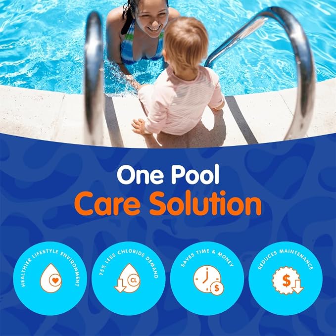 Eeziblue Monthly Pool Algaecide Bundle | Pool Booster for All Algae in Above Ground and In-Ground Swimming Pools, 4 Month Pack (15k - 20k Gallons)