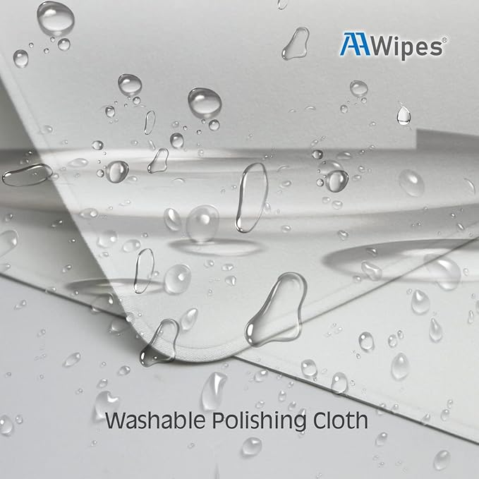 AAwipes Polishing Cloths Double-Layer 5 Packs (6.3" X 6.3", White, 320 GSM) Compatible with Apple iPhone, iPad, MacBook, iWatch, Soft & Nonabrasive Superfine Microfiber Cleaning Cloths (X3602)