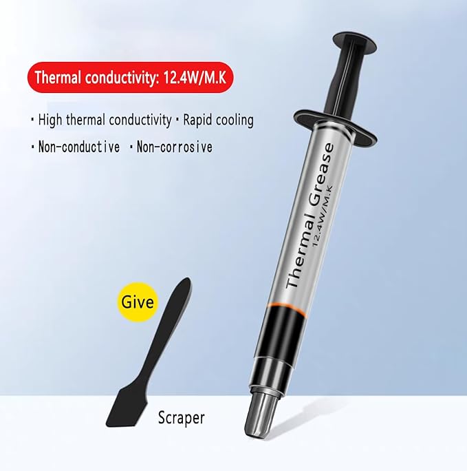D-12 Silver Series Thermal Paste, High Performance Thermal Paste for Computer Manufacturing Assembly, Ideal for IC/Processor/CPU/GPU/All Coolers (Scraper Included, 4g-1 Pack)