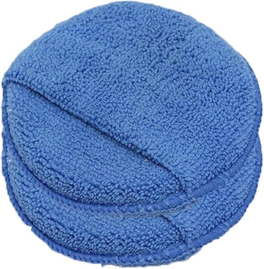 Car Polishing Waxing Sponges Pad 5 Inch 125mm Microfiber Round Motorcycle Auto Wax Applicator Polish Foam Sponges Cleaning Tools(Blue 2Pcs)