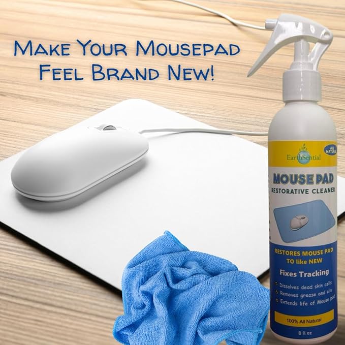 Mouse Pad Restorative Cleaner for Gaming & Work Mousepads, Restores Tracking, Fast-Drying Formula, 8 oz spray