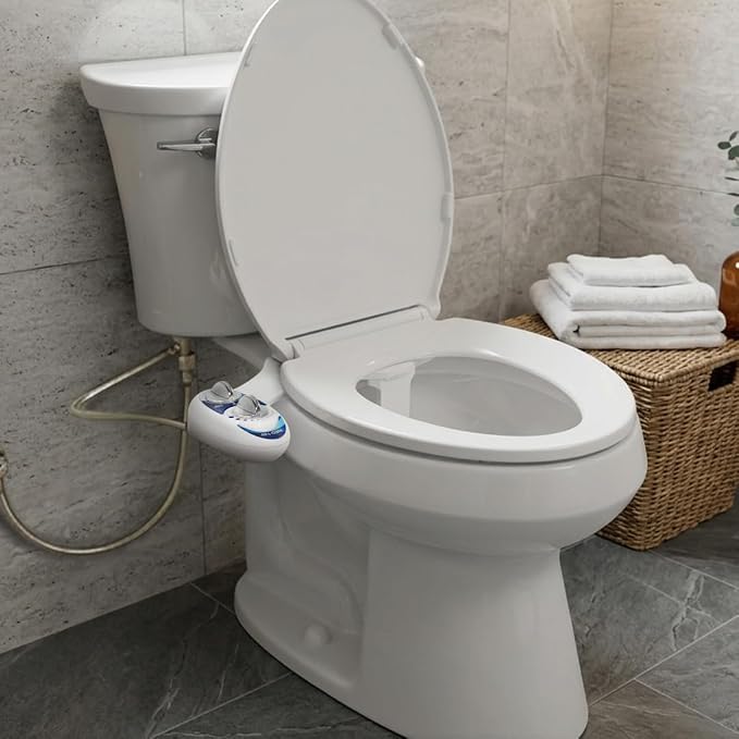 LUXE Bidet NEO 120 - Value 2-Pack Bidet Attachments, Self-Cleaning, Non-Electric (Blue & Gold)