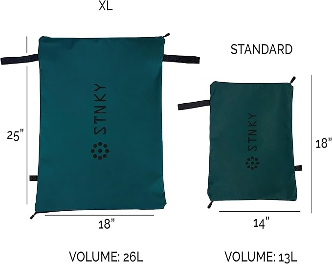 STNKY Bag Pro - Laundry Bags with Zips, Handles and Internal Mesh Bag for Travel, Yoga, Healthcare, Gym Kit, Laundry (Standard, Forest Green)