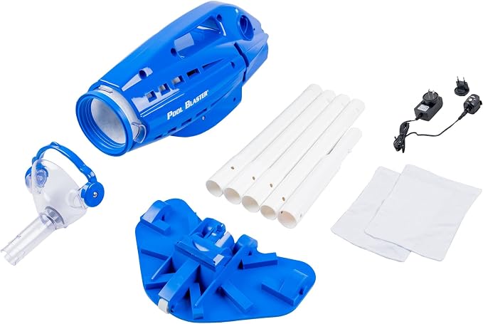 Pool Blaster Millennium Cordless Pool Vacuum for Above Ground Pools w/Pole Set, High Capacity, Strong Suction, Handheld Rechargeable Swimming Pool Vacuum for Inground Pools, Hoseless, by Water Tech | Rechargeable hoseless vac for above & inground swimm...