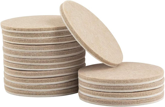 SOFTTOUCH 4723995N Heavy Duty 3 Inch Felt Furniture Pads to Protect Hardwood Floors from Scratches, Linen, 16 Count