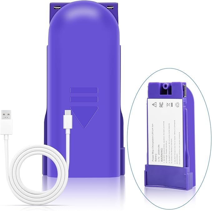 Bisenkud 2000mAh Rechargeable Battery Pack for Swiffer Power Mop | Lithium-Ion Battery Holder, 500 Cycles, Up to 3 Years, Built-In Charging Port, 1 Pack
