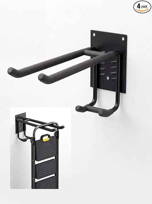Delobon Garage Hooks 4pack Garage Organization [Steel Multi-Purpose Wall Storage Hooks] for Garden Tool Organizer Heavy Duty Hooks Ladder Power Tools Shovel Rake Broom