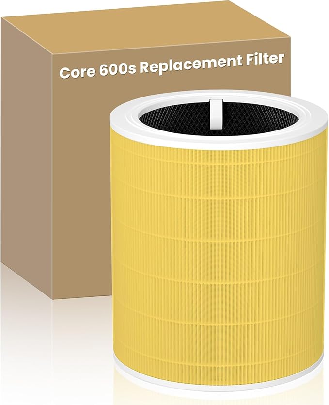 Core 600s Pet Replacement Filter Compatible with Levoit Core 600S-P Air Purifier, 3-in-1 H13 True HEPA High-Efficiency Activated Carbon Filter for PET Home Large Room, Core 600S-RF