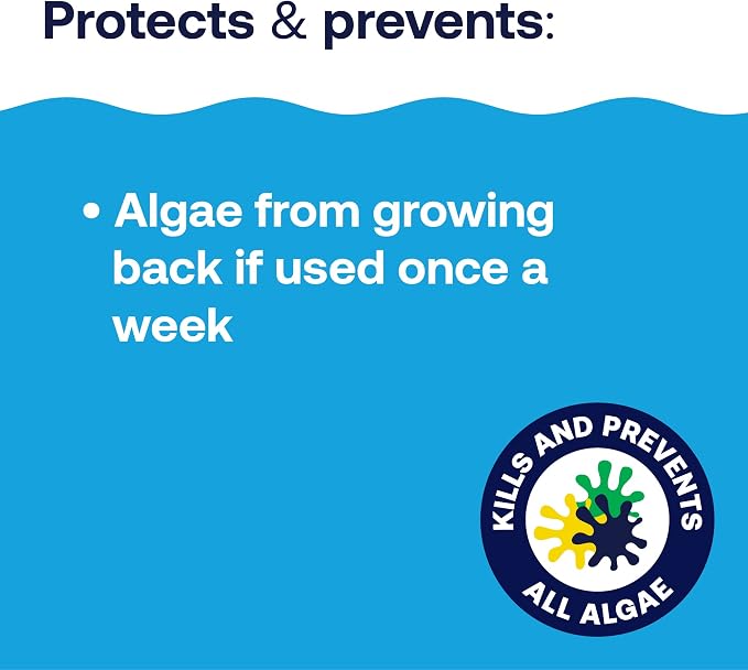 HTH 67084 Pool Care Algae Guard Advanced, All Algae Eliminator for Swimming Pools - Fast-Acting, Destroys & Prevents Green, Black & Mustard Algae, Keeps Pool Water Crystal Clear, 32 fl oz
