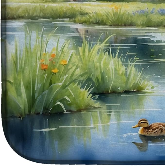 Caroline's Treasures Mother Duck Dish Drying Mat Absorbent Dish Drying Mat Pad for Kitchen Counter Dish Drainer Mat for Countertop, 14 x 21", Multicolor