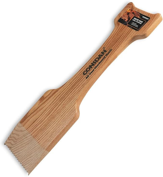 CONSDAN Wood Grill Scraper, Soild Oak Wooden Grill Brush, Grill Scraper for Outdoor Grill, Bristle Free Grill Scrapers, Grill Grate Cleaner Safe Wood Grill Brusher