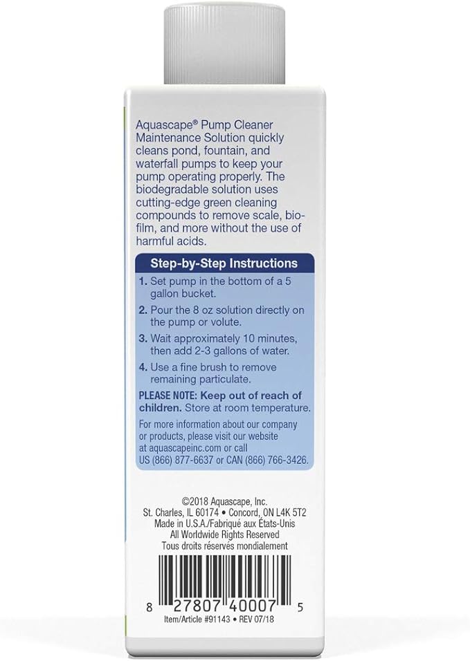 Aquascape Pond and Waterfall Pump Cleaner Maintenance Solution, 8 Ounce | 91143
