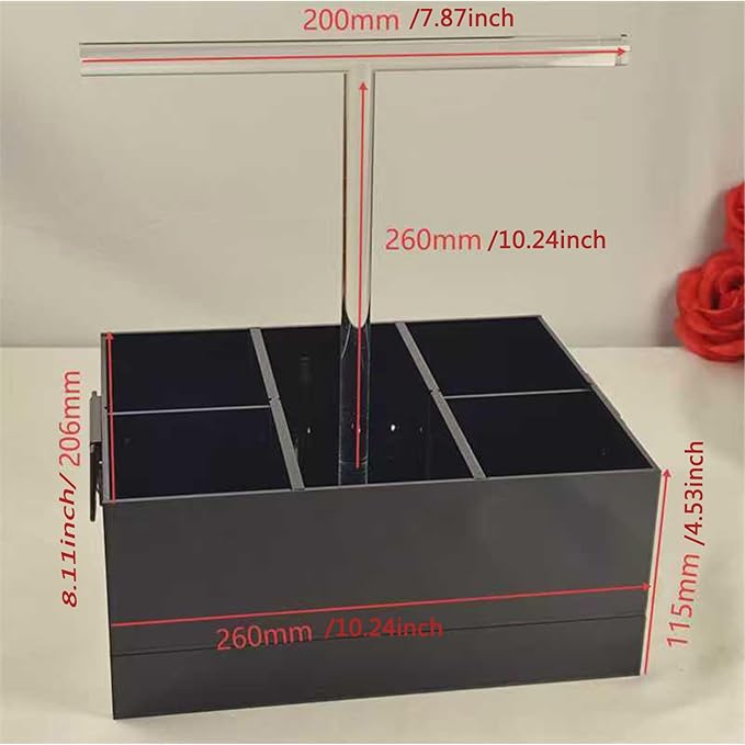 Black Shower Caddy,stotage box,portable shower caddy,6-grid acrylic classification storage with tray.Suitable for bath Dorm Room,office,kitchen,dining,hotel,bar,travel,home organizer and storage box.