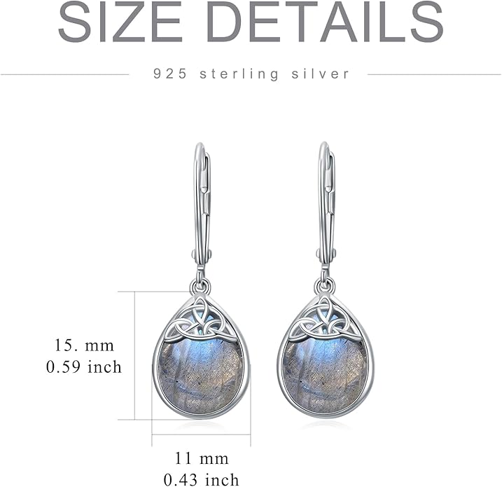 PELOVNY Celtic Knot Filigree Earrings for Women 925 Sterling Silver Moss Agate/Birthstone Infinity Earrings Birthday Christmas Jewelry Gifts for Mom Daughter Wife Sister