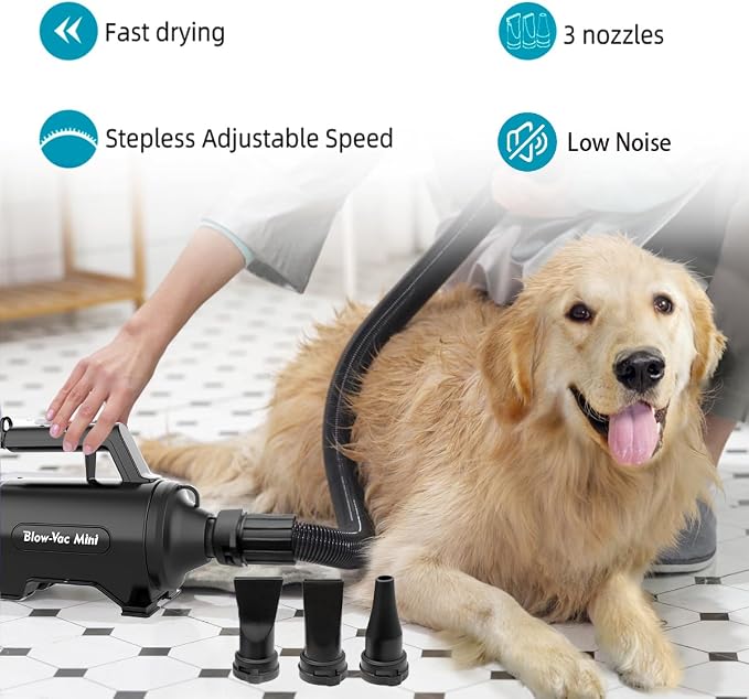 Dog Dryer High Velocity Professional Dog/Pet Grooming Force Hair Dryer/Blower