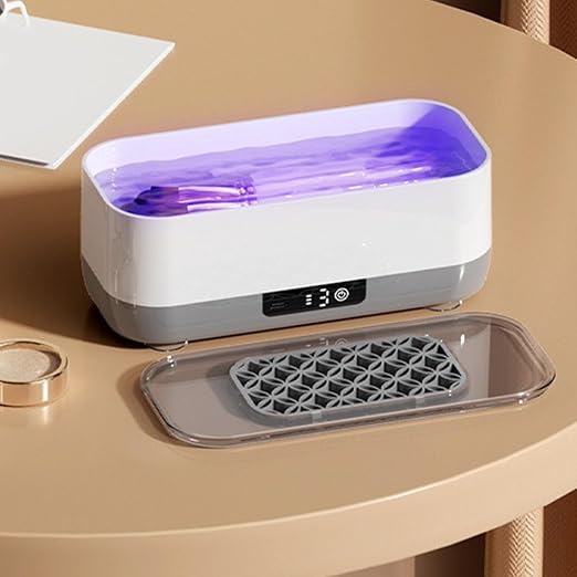 Brrnoo Jewelry Cleaner, Multifunctional Professional Efficient Electric Cleaner Machine with 3 Vibration Levels for Rings Glasses Makeup Brushes