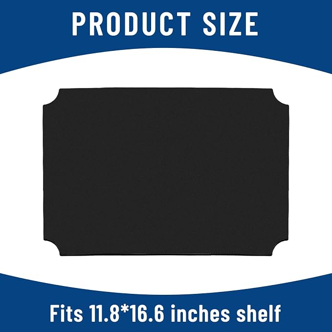 Frienda Set of 10 Wire Shelf Liner 11.8 x 16.6 Inch Heavy Duty Waterproof Shelf Liners for Wire Shelving, Non Adhesive Plastic Mat for Metal Rack Kitchen Shelves, Shoe Rack (Black)