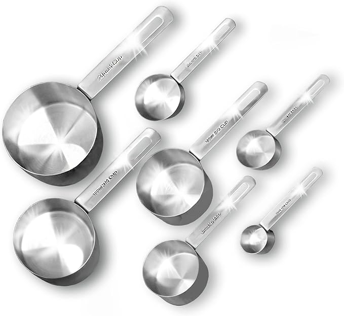7-Piece Stainless Steel Measuring Cup Set [Upgraded]